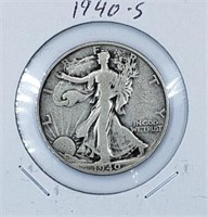 1940-S U.S. Silver Walking Liberty Half Dollar