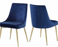 Navy Paluch Upholstered Dining Chair X2