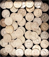 Coin 50 Franklin 90% Silver Half Dollars