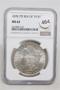 1878REV79 MS62 Morgan Silver Dollar