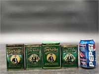 4 NICE OLD PATTERSONS TUXEDO POCKET TOBACCO TINS
