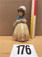 8.5" TALL LLADRO GRES FINISH GIRL W/ CROSSED ARMS
