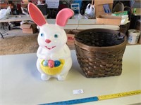 Plastic Easter Bunny and Basket