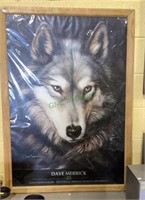 Striking large print of a wolf by Dave Merrick.