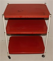 Retro Red Metal Kitchen Cart