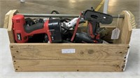 Toolbox w/ Cordless Drills and Electric Drill