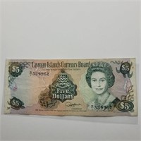 CAYMEN ISLAND $5 NOTE 1991