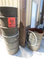 (3)Movie prop biohazard steel barrels.