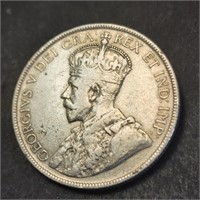 Silver 11.57G Canadian 50Cent 1917 Coin