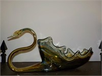 handblown swan 16x7"