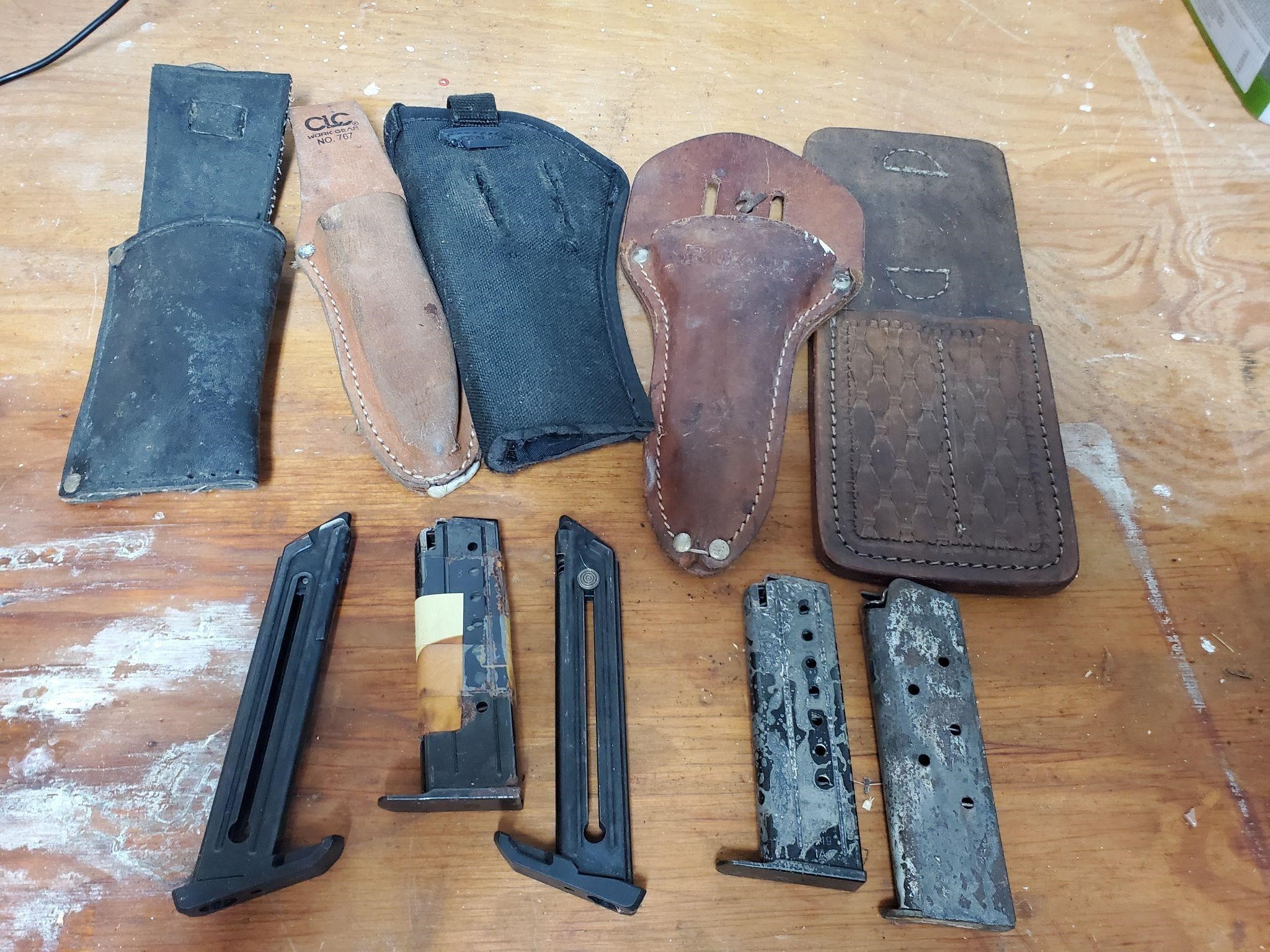 Pistol magazines knife sheath and more