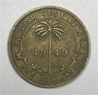 BRITISH WEST AFRICA: 1949 Shilling Extra Fine XF