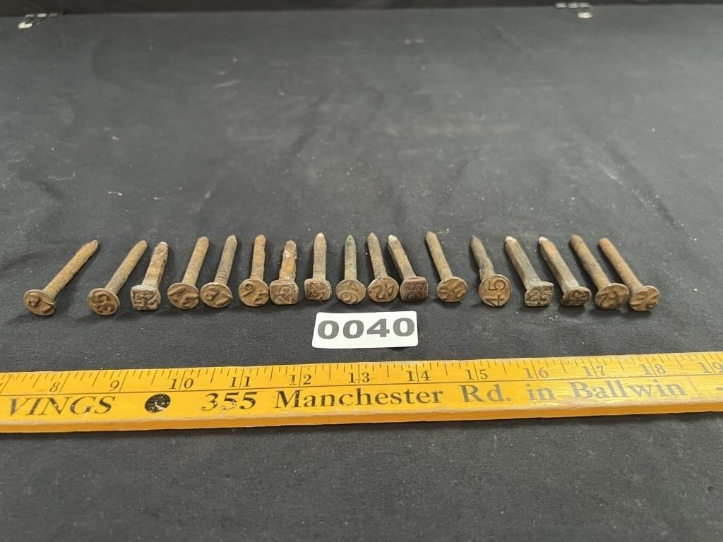Antique Numbered Railroad Nails