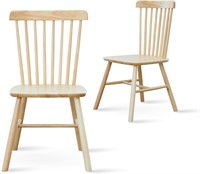 Livinia Aslan Malaysian Oak Dining Chair Set of 2