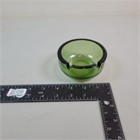 Vintage Green Glass Ashtray