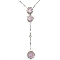 14K WHITE GOLD 0.50CT DIAMOND AND 2.00CT PINK SAPP