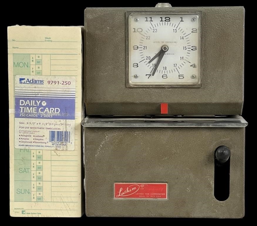 Vintage Lathem Time Corporation Time Punch Clock