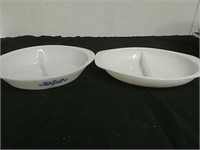 Vintage glasbake oval dish and Pyrex 11.5 oval