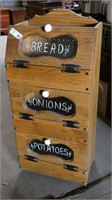 Wooden Bread / Onion / Potato Bin