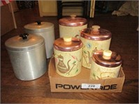 2 sets of metal canisters