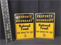 National Forest Property Boundary Metal Signs