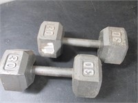 Set of 30 Lb Dumbells