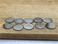 TEN Dimes from the 1960’s Various