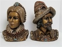 Pair Of Ceramic Marwal Figure Busts