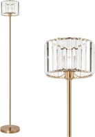 Ralbay Brass Gold Crystal Floor Lamp