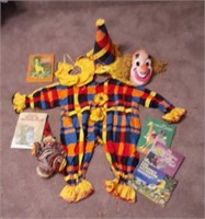 Vintage Childs Clown Costume and Books