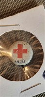 Vintage Red Cross Pin 1920