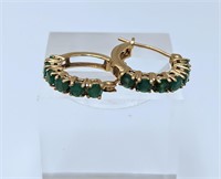 14k Gold & Emerald Earrings