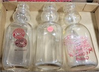 3 VTG ADVERTISING MILK BOTTLES