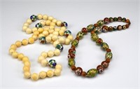 Two Chinese beaded necklaces
