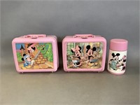 Pair of Walt Disney Lunch Boxes - One Thermos