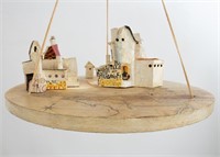 Elfi Schuselka Hanging Town Mixed Media Sculpture