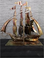 Pair of Metal Sailboat Themed Book Ends