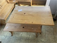 Wooden table & bench