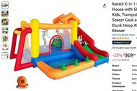 Baralir 6 in 1 Inflatable Bounce House with Slide