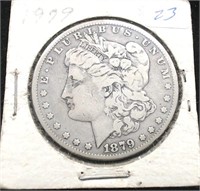 1879 MORGAN SILVER DOLLAR F