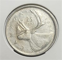 Canada 1954 25c Silver