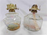(2) Clear Glass Kerosene Oil Lamp Lanterns (1)