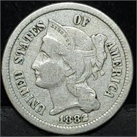 1882 Three Cent Nickel, Key Date, Nice!