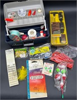 VTG FISHING TACKLE, TACKLE BOX & GUN CLEANING KIT