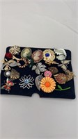 Group of Costume Jewelry Brooches