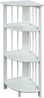 Casual Home 4-Shelves Corner Bookcase, White