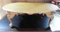 Contemporary Oak oval cocktail table (wear to