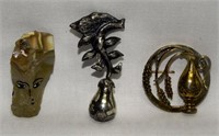 (3) Vintage Judaica Pins/Brooches