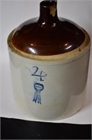 No 4 Buckeye Pottery Blue Ribbon Band Macomb Jug