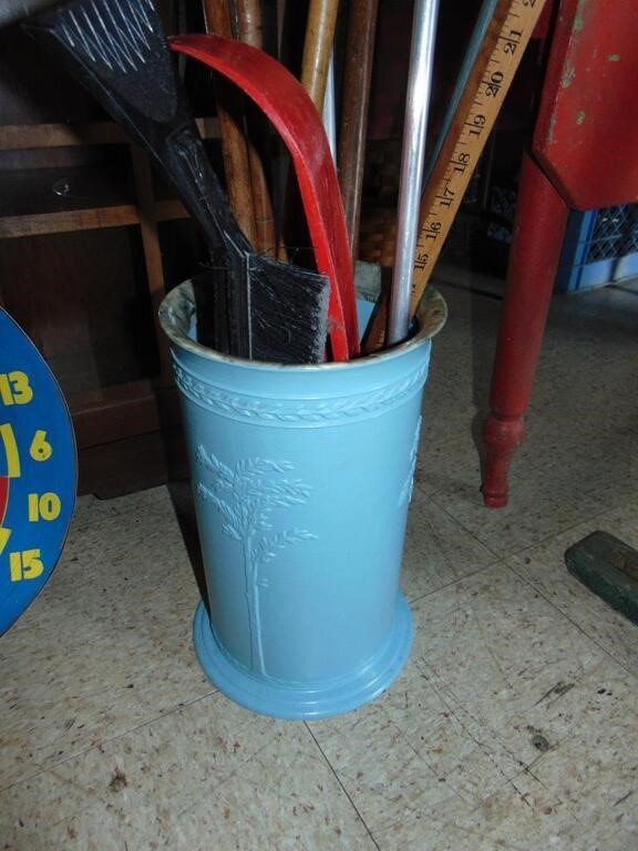 Vintage/Retro Umbrella Stand Full of Canes Plus